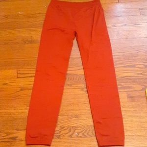 Red, orange thicker fabric leggings